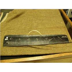 22" baleen scrimshawed with 6 whale hunters in kayak and whale by Ooyattaun of Pt. Hope, AK 2206 - s