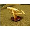 Image 1 : 4.5" wood carving of 2 humpback whales on wood base by J.H of Seward, AK - retail $175 (2)