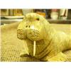Image 4 : 8" long soapstone walrus with ivory tusks by E.T. III (2)