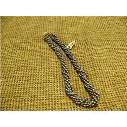 Hematite multi-strand necklace with faux pearl clasp (2)