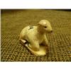 Image 3 : 2" tall 2.5" wide bone carving of calf on fossilized ivory base - retail value $125 (2)