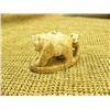 Image 2 : 1.75" tall 3.5" long bone carving of 3 bears (2)