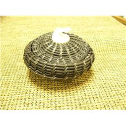 3.5" tall baleen basket with whale tail finial by Jerry Hawley (2)