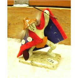 CHOICE on 3: Soapstone Native sculptures by Patrick Sowle 2006 - stock #651F - wearing Native regali