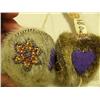 Image 2 : CHOICE on 2 fur and beaded Eskimo Yo-yos: purple with carved bone handle (2)