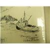 Image 2 : CHOICE on 2 original pen drawings by Benjamin Downs in 1983 from Valdez, AK : "Coming Home- Valdez B