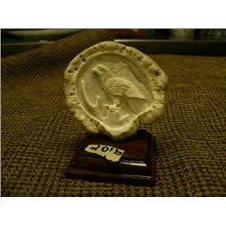 CHOICE on 3 Antler carvings: eagle perched on tree with mountains by G.V.G - retail value $185 - 3.2