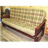 Image 1 : Wood futon with plaid cushion (168)