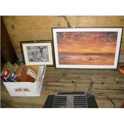 Lot of: photo albums, frames, and "Breathing Space" print (168)