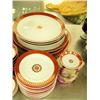Image 2 : Lot of approx. 74 piece china set: red with gold colored detail, made in Taiwan (168)