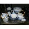 Image 1 : Lot of approx. 16 piece china set: 2 teapots, 2 small cups, 8 bowls, spoon holder, large dish with t