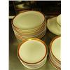 Image 2 : Lot of approx. 63 piece china set: white with gold and orange trim (168)