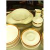 Image 3 : Lot of approx. 63 piece china set: white with gold and orange trim (168)