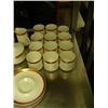 Image 4 : Lot of approx. 63 piece china set: white with gold and orange trim (168)