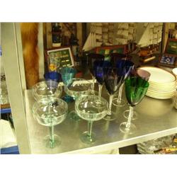Lot of stemware: 4 margarita glasses, 2 small wine glasses, 7 large wine glasses, 1 Hard Rock Café g