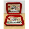Image 1 : 2 Vintage Coca-Cola Coke Red River Co-op Advertising Serving Trays Approx: 13.25x10.5"
