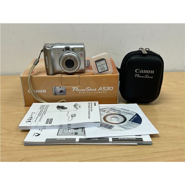 Canon Power Shot A530 Digital Camera & Accessories as pictured 5.0 megapixel 4x optical zoom