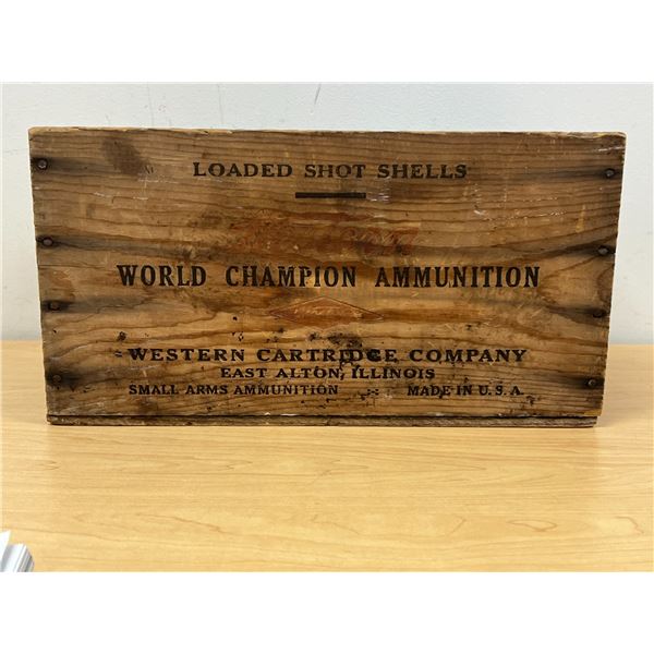 Vintage Western Cartridge Company Ammunition Ammo Wooden Crate - 15x8 & 7.75"T