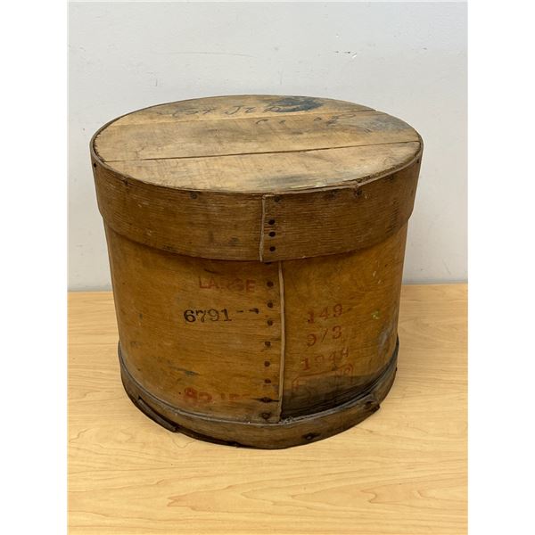 Vintage Large Bent Wood Pantry Cheese Box - Approx: 16.75"W 13.75"T see all photos