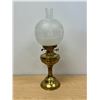 Image 1 : Vintage Brass / Glass Kerosene Lamp - Approx: 22"T 8"W