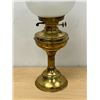 Image 2 : Vintage Brass / Glass Kerosene Lamp - Approx: 22"T 8"W