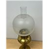 Image 4 : Vintage Brass / Glass Kerosene Lamp - Approx: 22"T 8"W