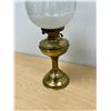 Image 6 : Vintage Brass / Glass Kerosene Lamp - Approx: 22"T 8"W