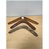 Image 10 : 3 Australian Wooden Boomerangs - largest about 18"