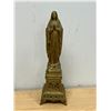 Image 1 : Metal Brass? Religious Statue Figure - Approx: 12" tall and 3.5" wide