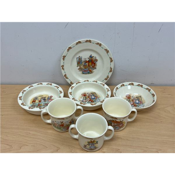 7 Royal Doulton Bunnykins Childs Children's Dishes - see all photos