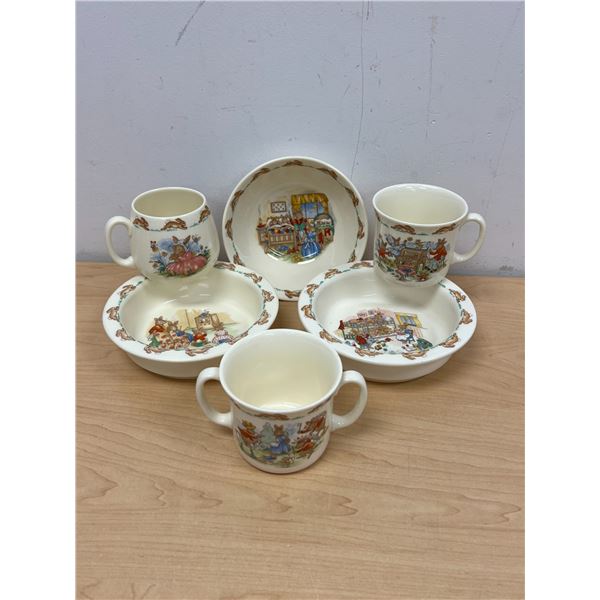 6 Royal Doulton Bunnykins Childs Children's Dishes - see all photos