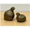 Image 1 : 2 Vintage Brass Partridge Bird Sculptures Metal Art - largest approx: 4" tall