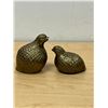 Image 2 : 2 Vintage Brass Partridge Bird Sculptures Metal Art - largest approx: 4" tall