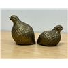 Image 5 : 2 Vintage Brass Partridge Bird Sculptures Metal Art - largest approx: 4" tall