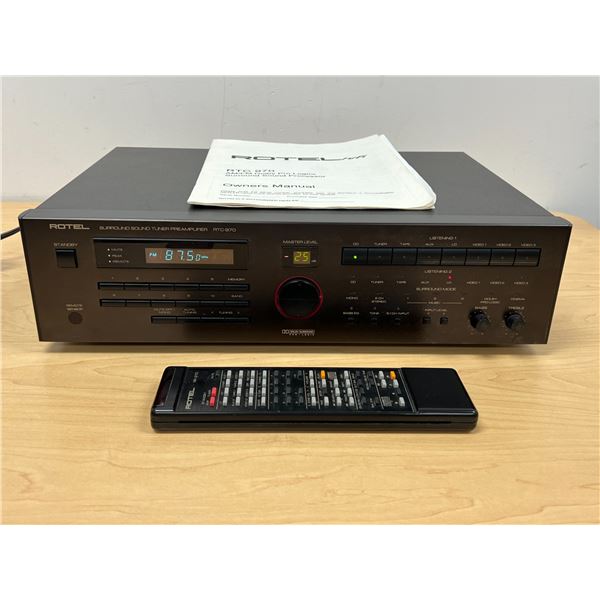Rotel Tuner Pre Amplifier Surround Sound with remote/manual as pictured RTC-970