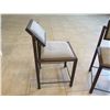 Image 3 : Qty 2 Wooden Counter Stools w/ Reclining Backrest & Upholstered Back & Seat 18" x 19" x 35"H