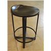 Image 1 : Holly Hunt Round Black Solid Wood Stool Metal Frame, Approx. 25" H