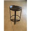 Image 2 : Holly Hunt Round Black Solid Wood Stool Metal Frame, Approx. 25" H