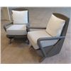 Image 2 : Qty 2 North Seating Armchairs w/ Cane Rattan Backrest, Seat & Back Cushions 24" x 22" x 34"H