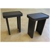Image 1 : Qty 2 Black Wooden Side Tables 16" x 10" x 20"H