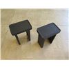 Image 2 : Qty 2 Black Wooden Side Tables 16" x 10" x 20"H