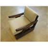 Image 13 : South Sea Wooden Lounge Chair w/ Cane Rattan Accents, Textured Wood Base 29" x 38" x 24"