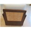 Image 9 : South Sea Wooden Lounge Chair w/ Cane Rattan Accents, Textured Wood Base 29" x 38" x 24"