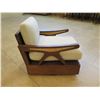 Image 2 : South Seas Seating Wooden Lounge Chair w/ Cane Rattan Accents, Textured Wood Base 29" x 38" x 24"