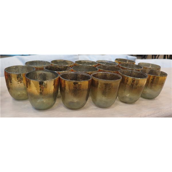 Qty 16 Decorative Candle Holders 3" Dia, 3.25"H