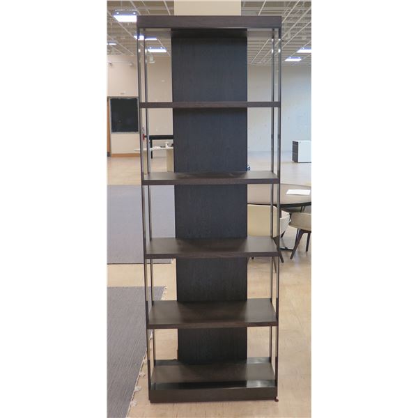 Holly Hunt 4718 Wooden 5-Tier Shelving Unit w/ Metal Frame, Approx. 32  x 13.5  x 91  H, Very Tall