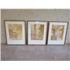Image 2 : Qty 3 Framed Abstract Artwork Signed by Artist 24" x 30" (each)