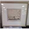 Image 1 : Framed & Matted Chinaman's Hat Ocean Artwork Signed by Artist H.M. Luquiens 15" x 16"