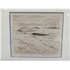 Image 2 : Framed & Matted Rabbit Island Ocean Artwork Signed by Artist H.M. Luquiens 14" x 15"