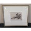 Image 1 : Framed & Matted Shoreline Ocean Artwork Signed by Artist H.M. Luquiens 12" x 14"